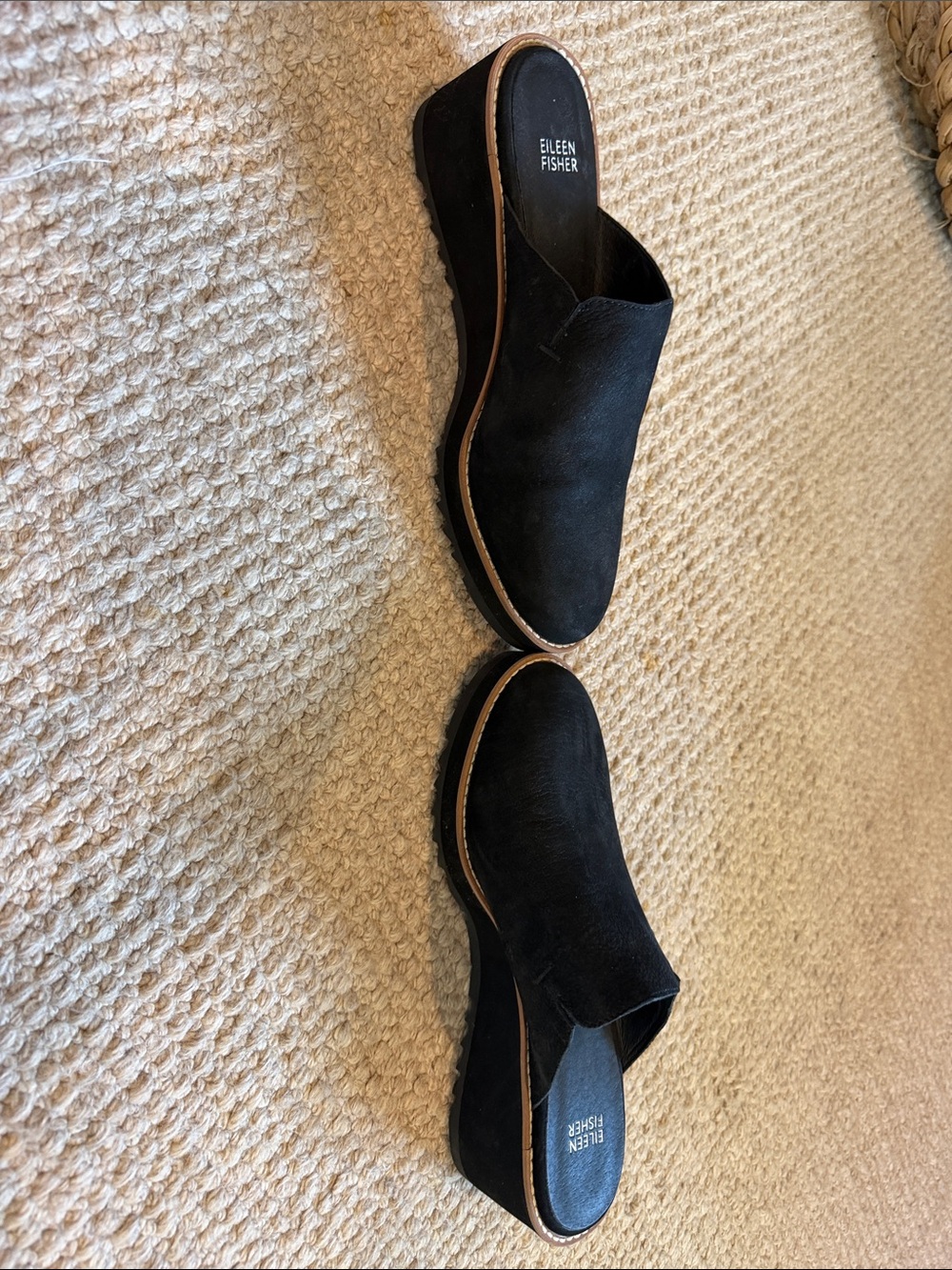 Eileen Fisher Black Slip-On Loti Mule Clogs - Picture 6 of 9